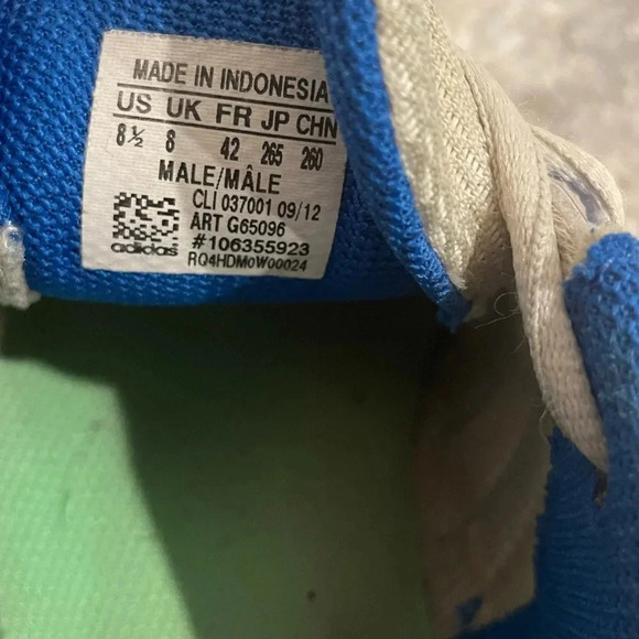 ADIDAS Soccer SUPER SALA Indoor Soccer Shoes Blue/White/Green Mens Size 8.5 - Picture 2 of 9